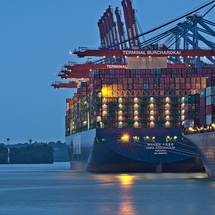 port, ship, water